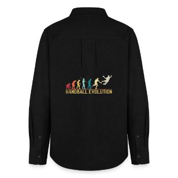 Handball Evolution Progression Design - Women's Oxford Shirt - black - Back - AI Model Female 172 light (172cm)