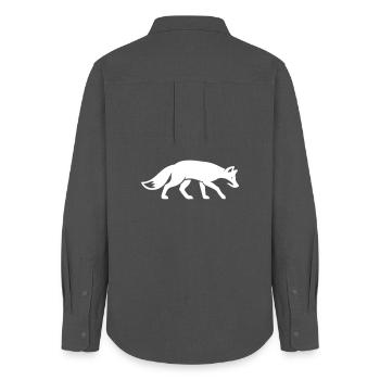 Animal renard - Chemise Oxford Femme - charbon - Dos - AI Model Female 172 light (172cm)