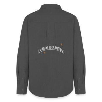now im ready for christmas > Vectorgraphic - Frauen Oxford Hemd - Anthrazit - Hinten - AI Model Female 172 light (172cm)