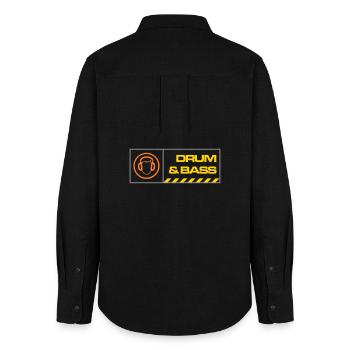 db warning - Women's Oxford Shirt - black - Back - AI Model Female 172 light (172cm)