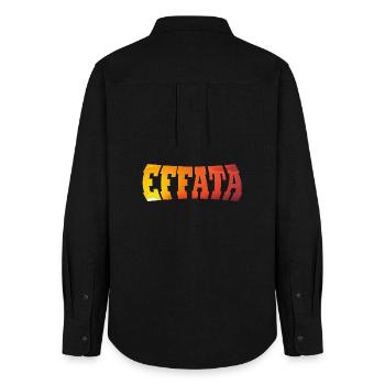 EFFATA - Women's Oxford Shirt - black - Back - AI Model Female 172 light (172cm)