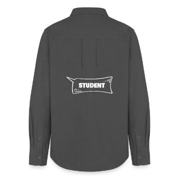 Speech Bubble Student - Women's Oxford Shirt - anthracite - Back - AI Model Female 172 light (172cm)
