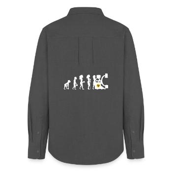 Humor Manip Block Radio for Women Radiology - Women's Oxford Shirt - anthracite - Back - AI Model Female 172 light (172cm)