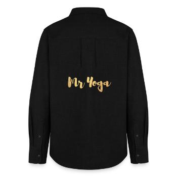 Mr. Yoga Partner Look Or Exclusif Couple Homme Homme - Chemise Oxford Femme - noir - Dos - AI Model Female 172 light (172cm)