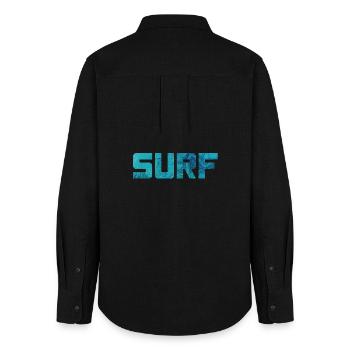 Surfen Surfer Urlaub Hawai Muster Hobby Meer Fun - Frauen Oxford Hemd - Schwarz - Hinten - AI Model Female 172 light (172cm)