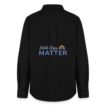 Little Steps Matter Regenbogen blau - Frauen Oxford Hemd - Schwarz - Hinten - AI Model Female 172 light (172cm)