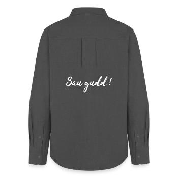 Saarländisch Dialekt Shirt Saar Saarland Geschenk - Frauen Oxford Hemd - Anthrazit - Hinten - AI Model Female 172 light (172cm)