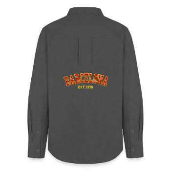 Barcelona Est. 1976 - Women's Oxford Shirt - anthracite - Back - AI Model Female 172 light (172cm)