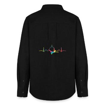 Aerialist Heartbeat Aerial Ring Lyra Air Ring - Women's Oxford Shirt - black - Back - AI Model Female 172 light (172cm)