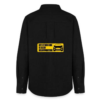 Mon autre trajet est aussi décevante blague drôle de voiture - Chemise Oxford Femme - noir - Dos - AI Model Female 172 light (172cm)