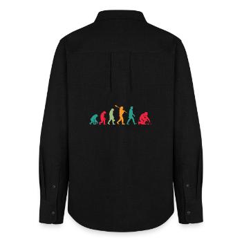 Schweißer Evolution - Frauen Oxford Hemd - Schwarz - Hinten - AI Model Female 172 light (172cm)