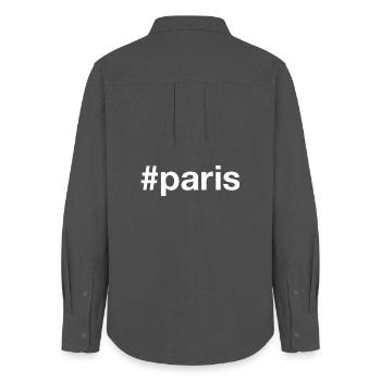 PARIS Hashtag - Women's Oxford Shirt - anthracite - Back - AI Model Female 172 light (172cm)