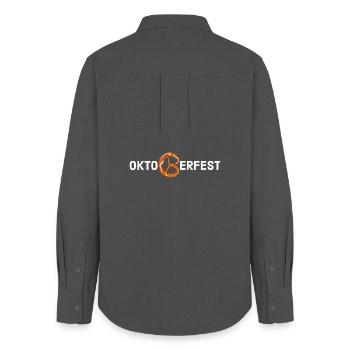 OKTO (Bretzel) FEST 2024 - Frauen Oxford Hemd - Anthrazit - Hinten - AI Model Female 172 light (172cm)