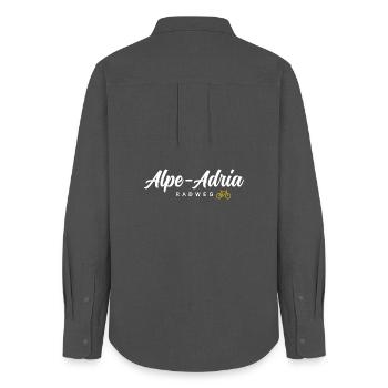 Piste cyclable de l’Alpe Adria - Chemise Oxford Femme - charbon - Dos - AI Model Female 172 light (172cm)