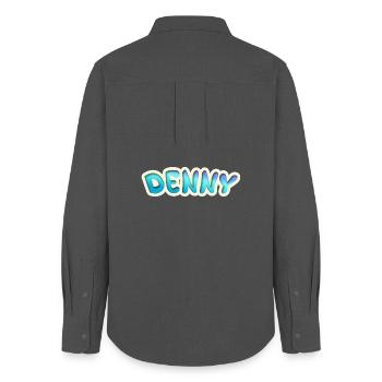 Denny comme travail - Chemise Oxford Femme - charbon - Dos - AI Model Female 172 light (172cm)