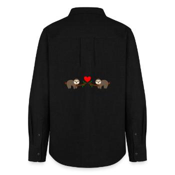Bande dessinée paresseuse - Chemise Oxford Femme - noir - Dos - AI Model Female 172 light (172cm)