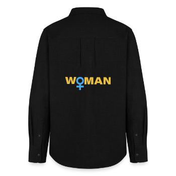 WOMAN - Women's Oxford Shirt - black - Back - AI Model Female 172 light (172cm)