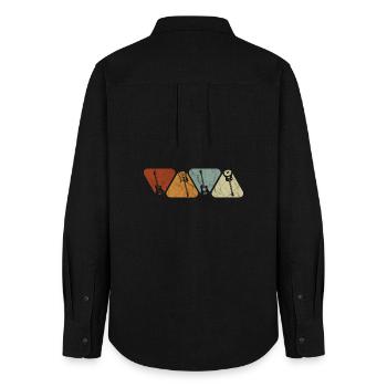 Four Instruments Silhouettes Pastel - Women's Oxford Shirt - black - Back - AI Model Female 172 light (172cm)