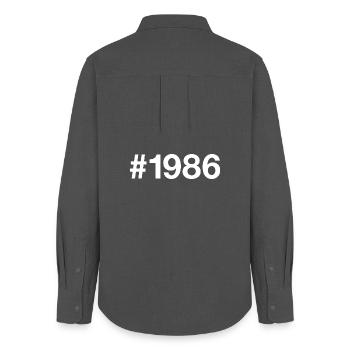 1986 Hashtag 40th Birthday 40 Years - Women's Oxford Shirt - anthracite - Back - AI Model Female 172 light (172cm)