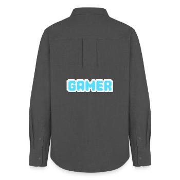 Gamer Pixel - Women's Oxford Shirt - anthracite - Back - AI Model Female 172 light (172cm)
