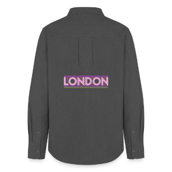 London Neon Typography Lines - Women's Oxford Shirt - anthracite - Back - AI Model Female 172 light (172cm)