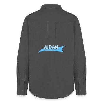 Gift for Aidan - Women's Oxford Shirt - anthracite - Back - AI Model Female 172 light (172cm)