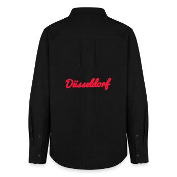 Düsseldorf Script Stadtlogo - Frauen Oxford Hemd - Schwarz - Hinten - AI Model Female 172 light (172cm)