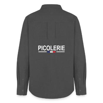 Picole Nationale Humour Apéro Gendarmerie Gendarme - Chemise Oxford Femme - charbon - Dos - AI Model Female 172 light (172cm)