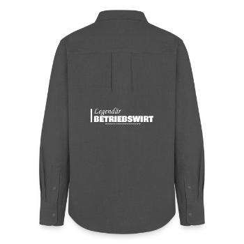 Job Betriebswirt - Frauen Oxford Hemd - Anthrazit - Hinten - AI Model Female 172 light (172cm)