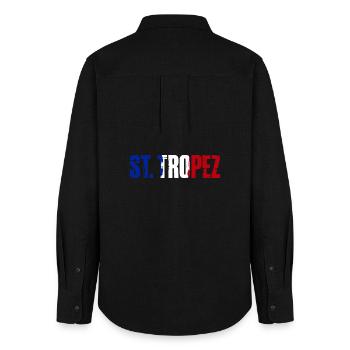 St. Tropez Frankreich Saint Tropez - Frauen Oxford Hemd - Schwarz - Hinten - AI Model Female 172 light (172cm)