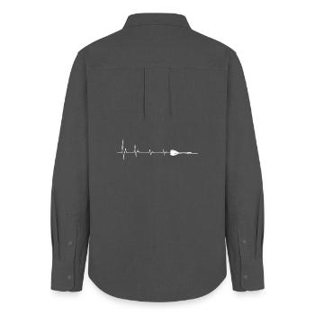 Herzschlag Herzform Medizinisches Design - Frauen Oxford Hemd - Anthrazit - Hinten - AI Model Female 172 light (172cm)