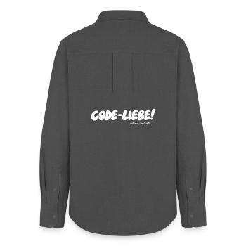 Code-Liebe – Nerd Mode On - Women's Oxford Shirt - anthracite - Back - AI Model Female 172 light (172cm)