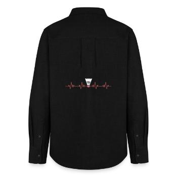 Badminton Battements cardiaques - Chemise Oxford Femme - noir - Dos - AI Model Female 172 light (172cm)