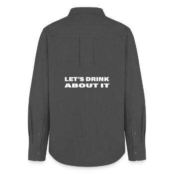 LET'S DRINK ABOUT IT - Women's Oxford Shirt - anthracite - Back - AI Model Female 172 light (172cm)