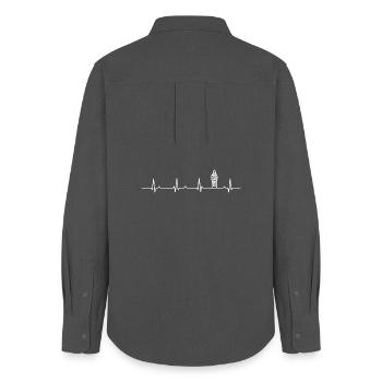 Herzschlag Big Ben - Frauen Oxford Hemd - Anthrazit - Hinten - AI Model Female 172 light (172cm)