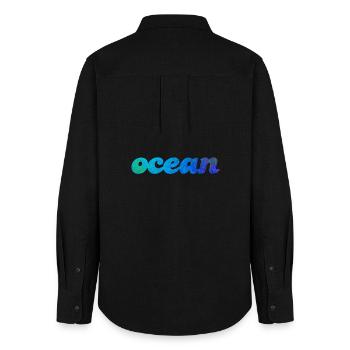 Ocean Ocean Sea Water Atlantic Pacific Quota - Women's Oxford Shirt - black - Back - AI Model Female 172 light (172cm)