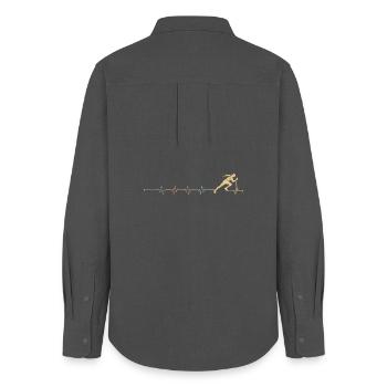 DesignName Pending - Women's Oxford Shirt - anthracite - Back - AI Model Female 172 light (172cm)