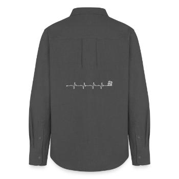Heartbeat tower of Pisa - Women's Oxford Shirt - anthracite - Back - AI Model Female 172 light (172cm)