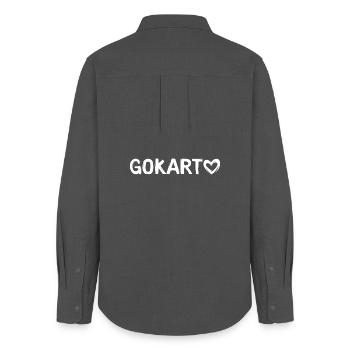 Gokart Love - Fans de course et pilotes - Chemise Oxford Femme - charbon - Dos - AI Model Female 172 light (172cm)