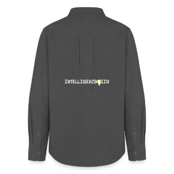 Intelligenzboizn - intelligent person, dialect - Women's Oxford Shirt - anthracite - Back - AI Model Female 172 light (172cm)