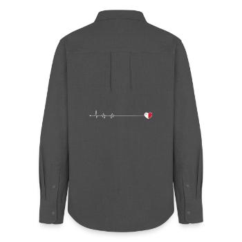 Puls-Herzschlag-Symbol - Frauen Oxford Hemd - Anthrazit - Hinten - AI Model Female 172 light (172cm)