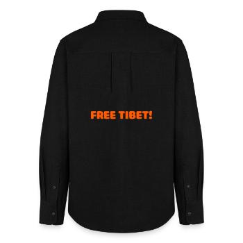 free tibet - Women's Oxford Shirt - black - Back - AI Model Female 172 light (172cm)