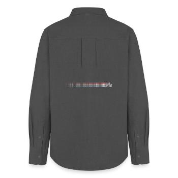 Gradient Barcode Sonnenuntergang - Frauen Oxford Hemd - Anthrazit - Hinten - AI Model Female 172 light (172cm)