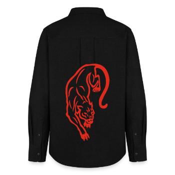 Red Panther Silhouette - Frauen Oxford Hemd - Schwarz - Hinten - AI Model Female 172 light (172cm)