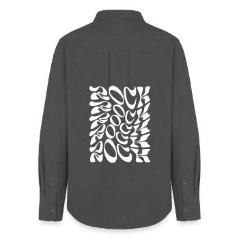 Rock Music Organic Orbital logo Pattern - Women's Oxford Shirt - anthracite - Back - AI Model Female 172 light (172cm)