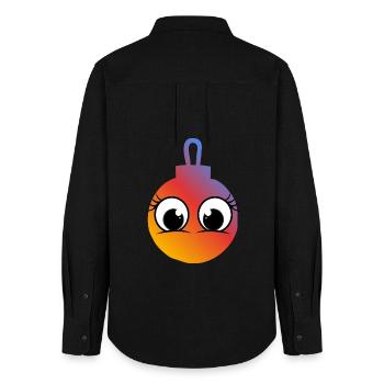 Ball Joy Farbverlauf Big Eyes - Frauen Oxford Hemd - Schwarz - Hinten - AI Model Female 172 light (172cm)