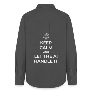 Let AI Handle It - Sarcastic Tech Joke - White -  - Women's Oxford Shirt - anthracite - Back - AI Model Female 172 light (172cm)