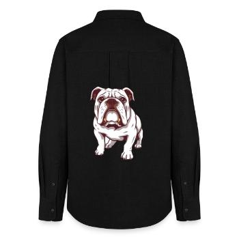 Bouledogue Bouledogue d’Amérique - Chemise Oxford Femme - noir - Dos - AI Model Female 172 light (172cm)