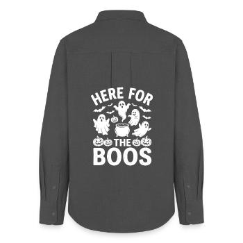 Here for the boos Halloween - Women's Oxford Shirt - anthracite - Back - AI Model Female 172 light (172cm)