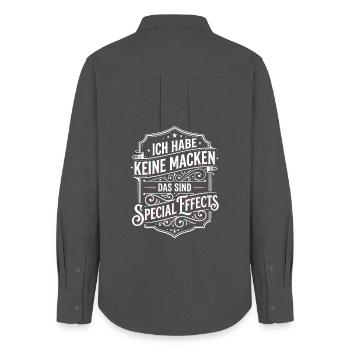 No quirks, special effects - Women's Oxford Shirt - anthracite - Back - AI Model Female 172 light (172cm)